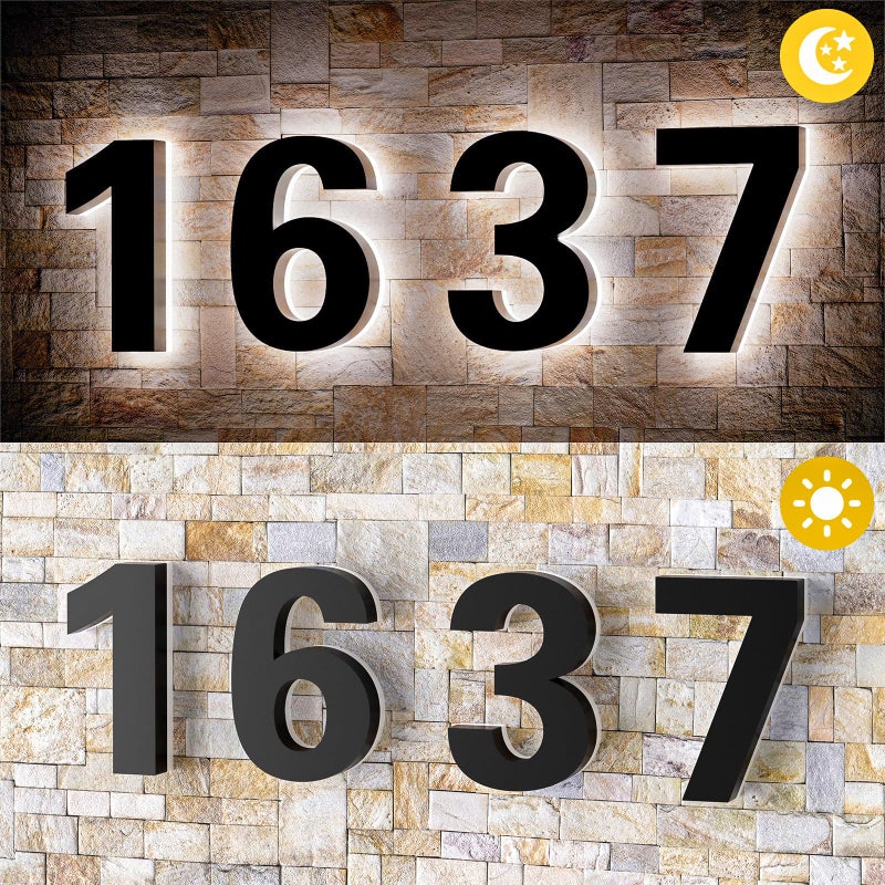 LLtronation 6 Inch Backlit House Numbers for Outside  Stainless Steel  LED Illuminated Home Address Number  Modern Lighted Address Signs for Houses  Restaurant  Waterproof - Image 3